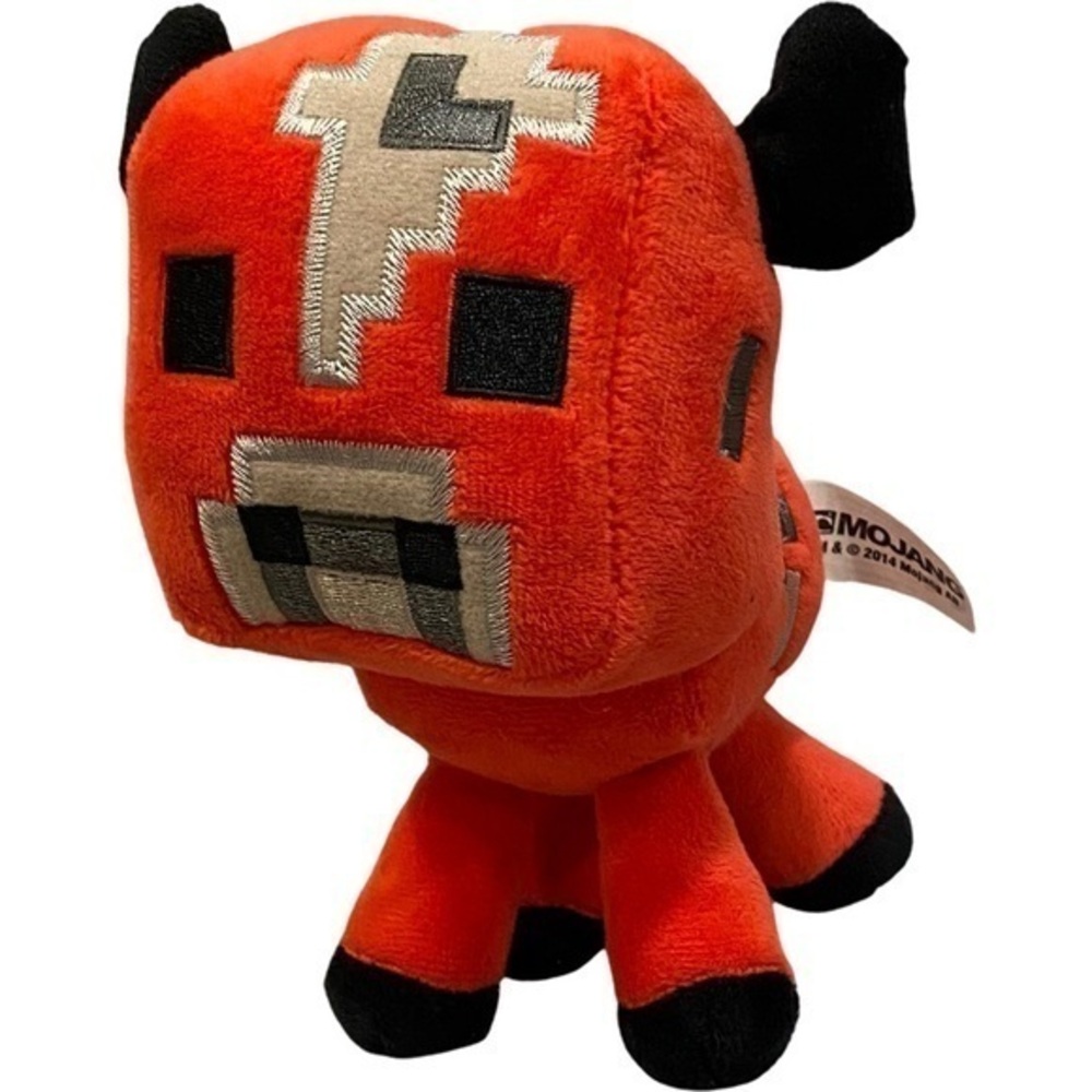 Plush Minecraft Baby Cow Red Gray Mojang Stuffed Animal Jinx 2014 Mushroom
